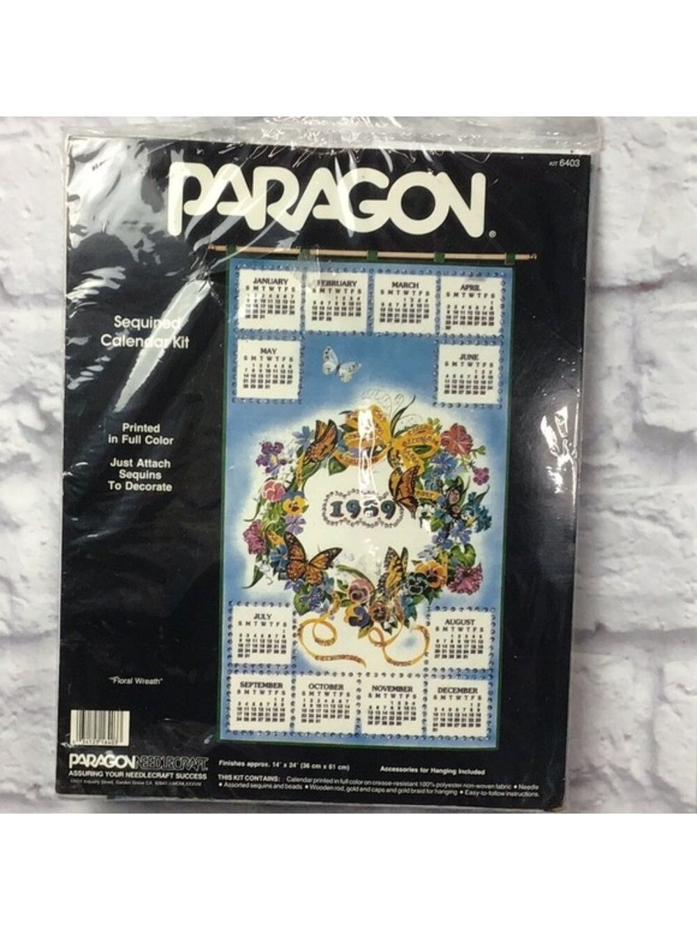 Vintage Paragon sequined Calendar Kit 1989